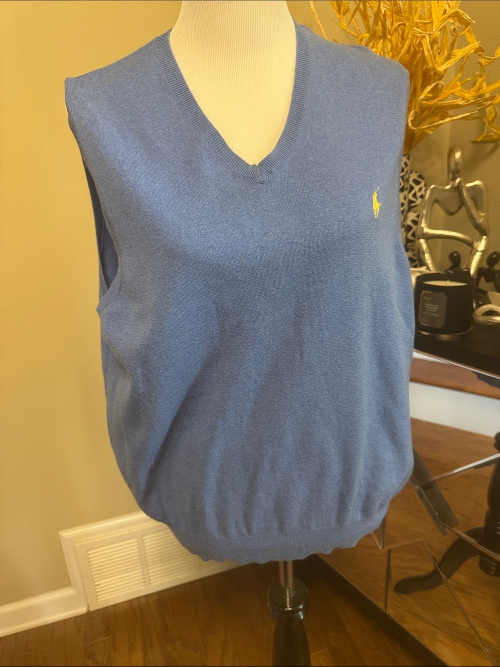 Polo by Ralph Lauren Light Blue V-Neck Sweater Vest Size L pre- owned